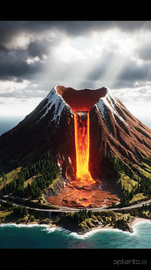 Erupting Volcano Illustration