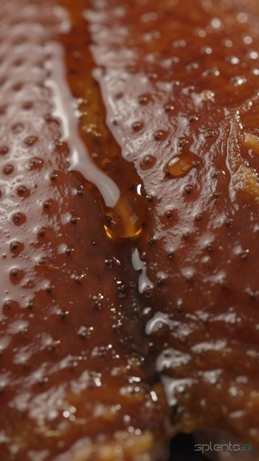 Crispy Roast Duck Skin Glaze Macro