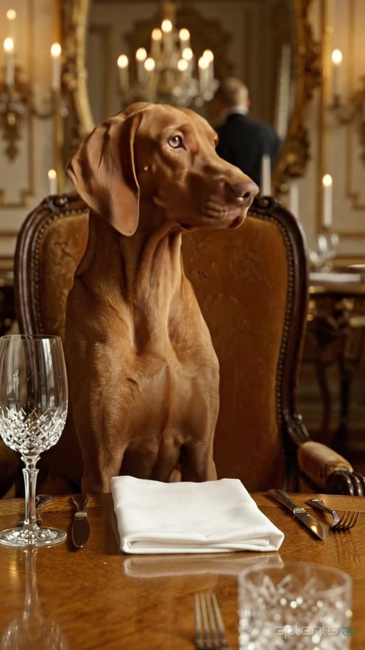 Vizsla at Fine Dining