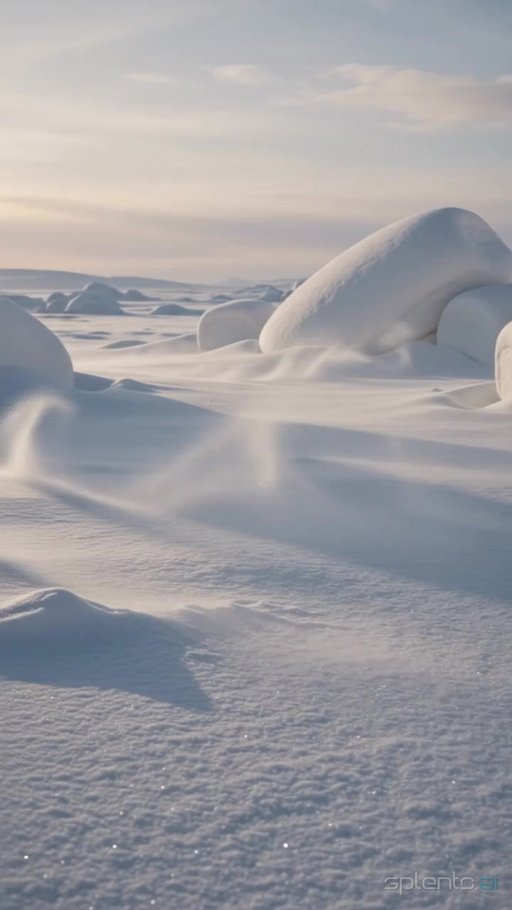 Giant Marshmallows in Snow Landscape
