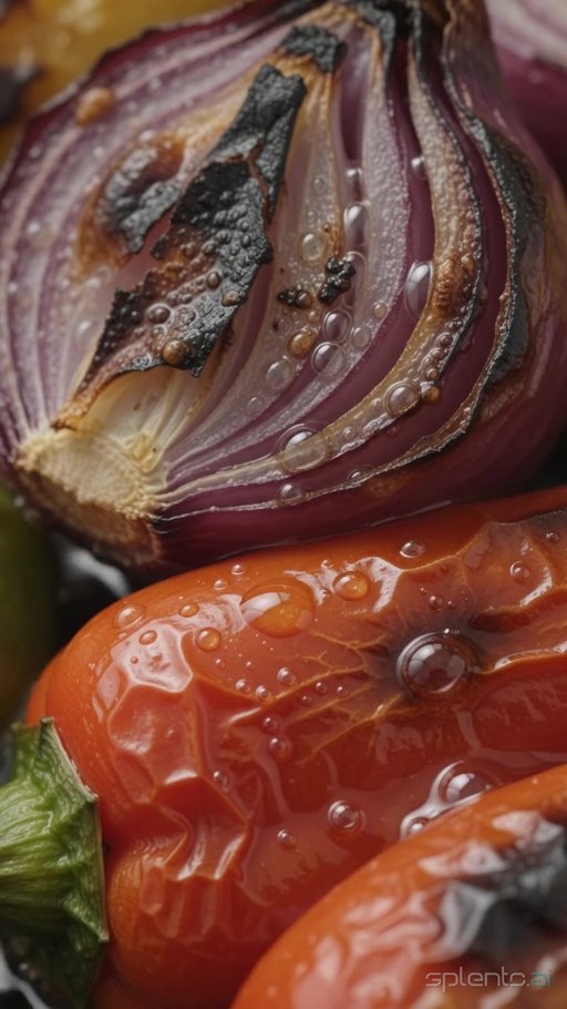 Grilled Vegetables Sizzling Macro