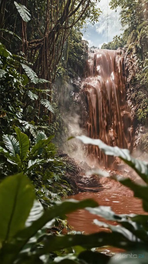Lush Tropical Waterfall