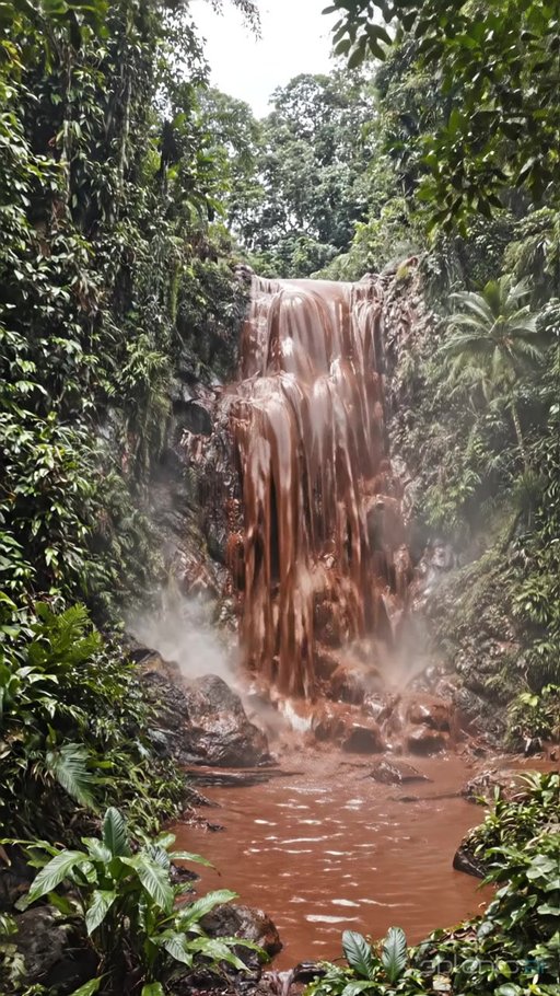 Misty Waterfall in Jungle