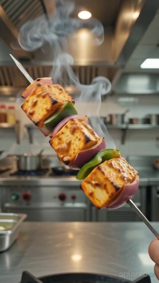 Skewered Paneer with Vegetables — restaurant video