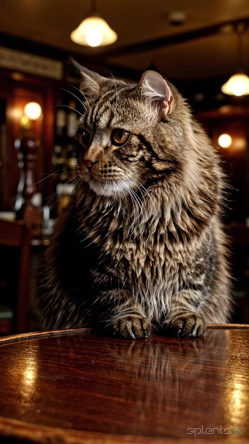Cozy Cat in Pub