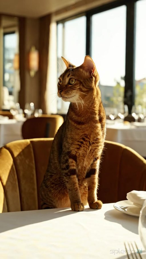 Cat Observing Fine Dining