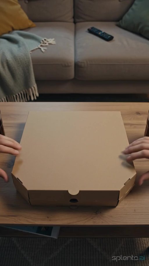 Pepperoni Pizza Box Opening Cheese Pull