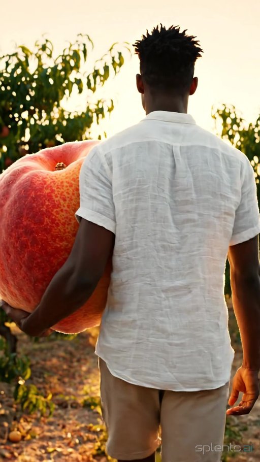 Young Man Walking Through Orchard