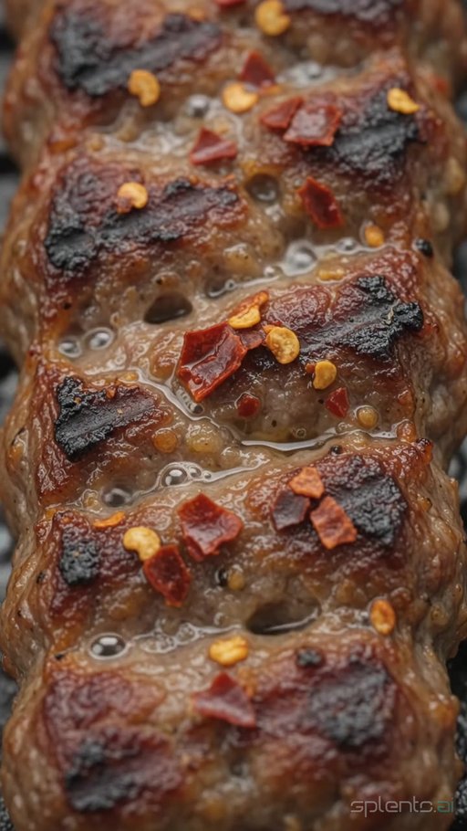 Grilled Minced Kebab Sizzling With Chilli Flakes