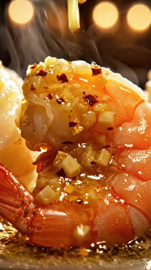 Macro Shrimp Garlic Butter